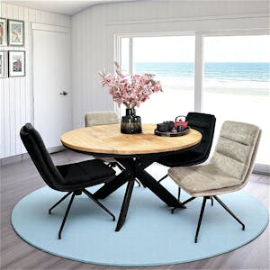 Table ronde extensible en chêne huilé 130 cm PALERME